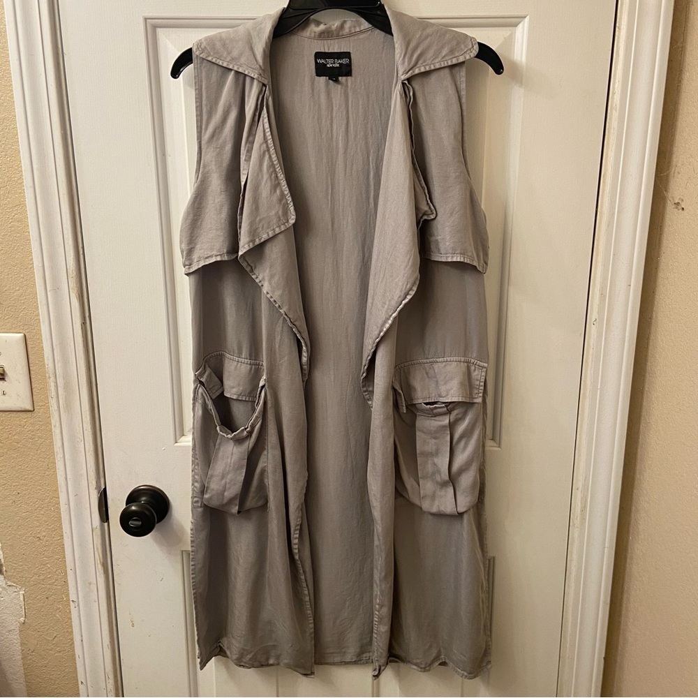 Walter Baker Gray Sleeveless Duster w/Pockets